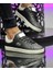 Beyaz Siyah Sneakers Erkek Düz Taban Spor Ayakkabı Bağcıklı 1