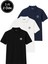 Erkek 3'lü Paket Tişört Rahat Kesim %100 Pamuklu Polo Yaka T-Shirt Siyah-Lacivert-Beyaz 1