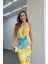 Ariel Sarı Degaje Yaka Sırt Dekolteli Elbise 7