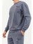 Petrol Casual O Yaka Lastik Paça Pamuklu Erkek Oversize Eşofman Takımı - 85120 7