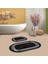 Siyah kaymaz Taban Çerçeve Oval Banyo Paspas Takım BB-129 4