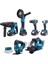 Akülü 7li Set Kırıcı Delici + 450NM Somun Sökme + 13MM Vidalama + Daire Testere + 125MM Avuç Taşlama + Dekupaj Testere + Powerbank ve LED 1