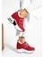 Rubypop Kırmızı Cırtlı 10 cm Yüksek Topuk Kadın Sneaker 1