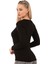 Özkan 7124 Kadın Premium Yumuşak Rahat Kumaş Viskon Bisiklet Yaka Uzun Kollu Örme Bluz 2