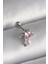 Bfs 316L Çelik Gümüş Renk Pembe Zirkon Taşlı Sallantı Yıldız Detay Tragus Piercing 1