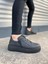 JET-502 Bold Bağcıklı Cilt Erkek Günlük Sneaker Ayakkabı Cst - Siyah 1