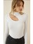 Kadın Dekolteli Cut Out Detaylı Fitilli Kaşkorse Örme Bluz BLZ00065 3