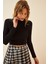 Kadın Uzun Kollu Yarım Balıkçı Yaka Kaşkorse Crop Bluz BLZ9510 3