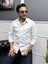 Lacivert Ince Çizgili %100 Pamuk Saten Non-Iron Modern Fit Gömlek 7