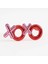 Kırmızı Renk Xoxo Yazılı Parti Gözlüğü 17X7 cm 2