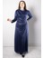 Taş Baskılı Simli Tül Abiye Elbise Lacivert FHM956 1
