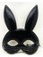 Siyah Renk Kumaş Malzemeden Imal Eva Tavşan Maskesi 19X15 cm 1