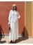 Beyaz Tesettüre Uygun Astarlı Gömlek Etek Pamuklu Takım 3