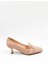 Kadın Kısa Topuklu Tokalı Günlük Ayakkabı PM170 Bej Cilt 2