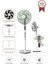 Sf-05 Beyaz Ayaklı 50W 3 Kademe 6 Pervaneli 16'' Inc Kumandalı Diğital Ekranlı Vantilatör Fan 1