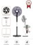 Sf-05 Siyah Ayaklı Portatif – 50W 3 Kademe 6 Pervaneli 16'' Inc Kumandalı Diğital Ekranlı Vantilatör Fan 1