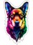 5 Adet 10X10 cm Köpek V2 Sticker Araba Motor Kask Defter Masa 1