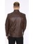 Hakiki Deri Kahverengi Argent Işlemeli Erkek Deri Ceket 5