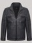 Hakiki Deri Gri Cep Detaylı Fermuarlı Erkek Deri Ceket 1