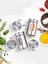 Cam+Çelik Tuzluk Biberlik Karabiberlik 3 Farklı Delikli 5 Li Set 721945 5