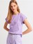3504 Bisiklet Yaka Penye T-Shirt-Lila 1