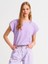 3504 Bisiklet Yaka Penye T-Shirt-Lila 4