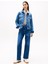 Yüksek Bel Düz Paça Slim Straight Koyu Mavi Kadın Denim Pantolon DW0DW200541BK 1