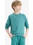 Erkek Çocuk Bisiklet Yaka Basic Düz Okul Sweatshirt E8415A825AU 3