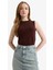 Regular Fit Yarım Bisiklet Yaka Basic Düz Kolsuz Tunik F9755AX25HS 4
