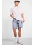 Loose Fit Bisiklet Yaka Baskılı Kısa Kollu Tişört F5732AX25AU 2