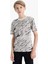 Erkek Çocuk Bisiklet Yaka Desenli Kısa Kollu Tişört F3770A825AU 3