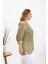 Büyük Beden Pul Payet Detay Bluz Haki 3