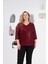 Büyük Beden Astarlı Pul Payet Bluz Bordo 1