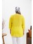 Arma Detaylı Büyük Beden Yıkamalı Bluz Sarı 5