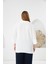 Yaka Aksesuar Detaylı Büyük Beden Bluz Ekru 4