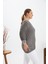 Arma Detaylı Büyük Beden Yıkamalı Bluz Füme 3