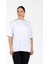Morrıs Bisiklet Yaka Düşük Omuzlu %100 Organik Pamuk Büyük Beden T-Shirt Beyaz 1