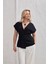Hylda Büyük Beden Kruvaze Yelek Siyah 2