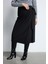 Adıso Anvelop Büyük Beden Midi Etek Siyah 3