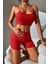 Kadın Kırmızı Şortlu Kaşkorse Gecelik Takım 1