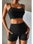 Kadın Siyah Şortlu Kaşkorse Gecelik Takım 3