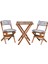 Ahşap Katlanır Minderli 3'lü Bistro Set Mutfak Balkon Bahçe Masa Sandalye Seti Ceviz Gri 2