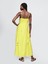 Kadın Sarı Linen-Blend Nakışlı Maxi Elbise 4
