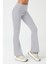 Kadın Gri Yüksek Bel Toparlayıcı Çift Cepli Ispanyol Paça Tayt Bootcut 7