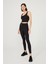 Siyah Hafif Destekli Sırt Detaylı Kaplı Crop Top Spor Büstiyer 10
