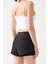 Kadın Siyah 2 Katmanlı Spor Şort - Şortlu Tayt 2in1 9