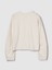 Kadın Kırık Beyaz Heavyweight Fransız Havlu Kumaş Barrel Kol Sweatshirt 3