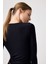 x Melodi Siyah Uzun Kollu Kısa Bluz Long Fitted 7