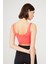 Mercan Hafif Destekli Sırt Detaylı Kaplı Crop Top Spor Büstiyer 1