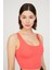 Mercan Hafif Destekli Sırt Detaylı Kaplı Crop Top Spor Büstiyer 2